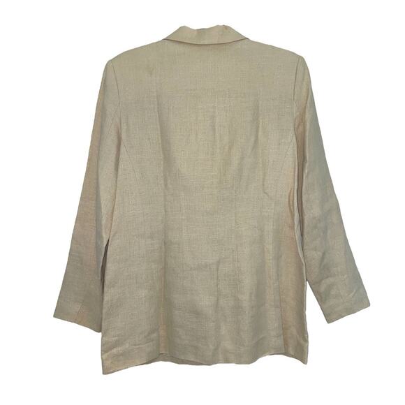 Spiegel Vintage 100% Linen Tan Blazer Coat Size Medium - Picture 3 of 6